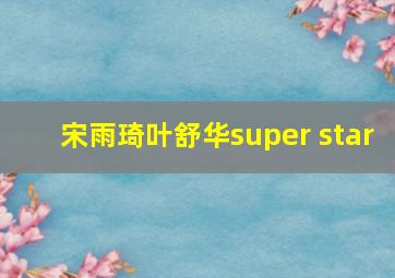 宋雨琦叶舒华super star